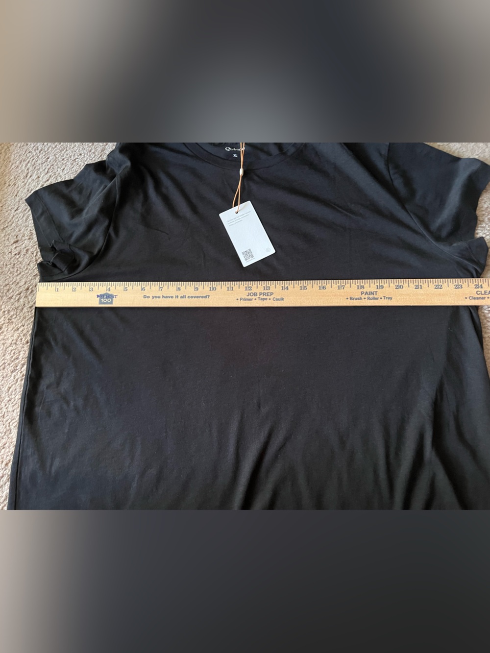 NWT Quince Cotton Modal Crew Neck Swing Tee Black Sz XL - Picture 5 of 8